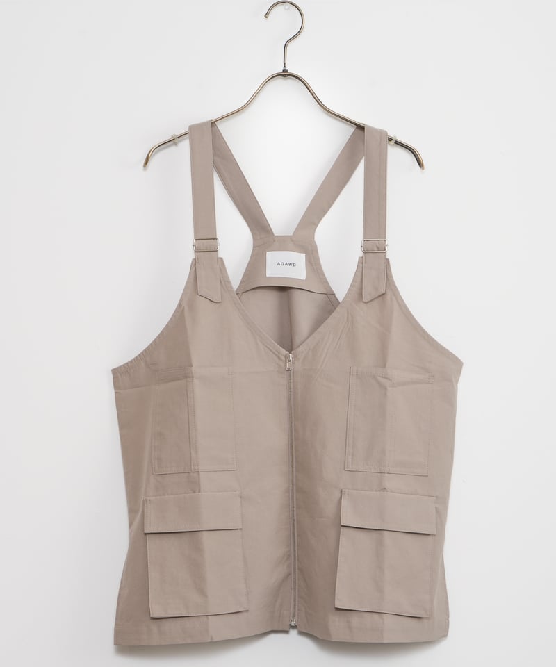 【8/24までセール❗️】goa リネン ミリタリー フードベスト　グレージュ 8/24までセール❗️】goa リネン ミリタリー フードベスト