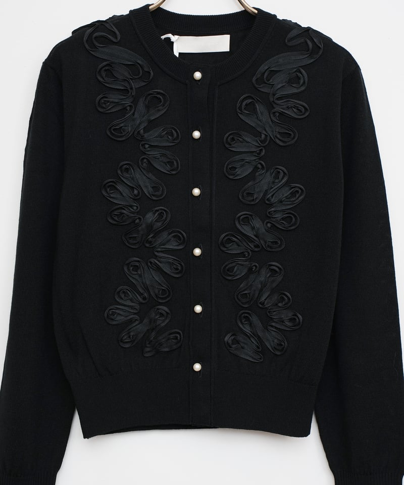 Moitie 燭台刺繍カーディガン黒 Moitie 燭台刺繍カーディガン黒