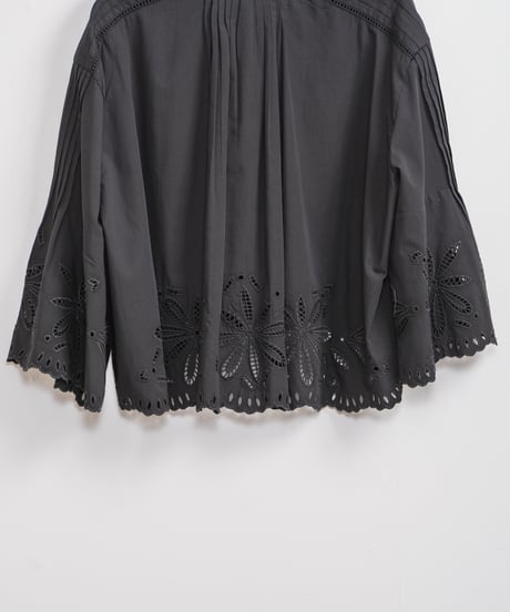 【MARILYN MOON】Original flower embroidery scallope blouse