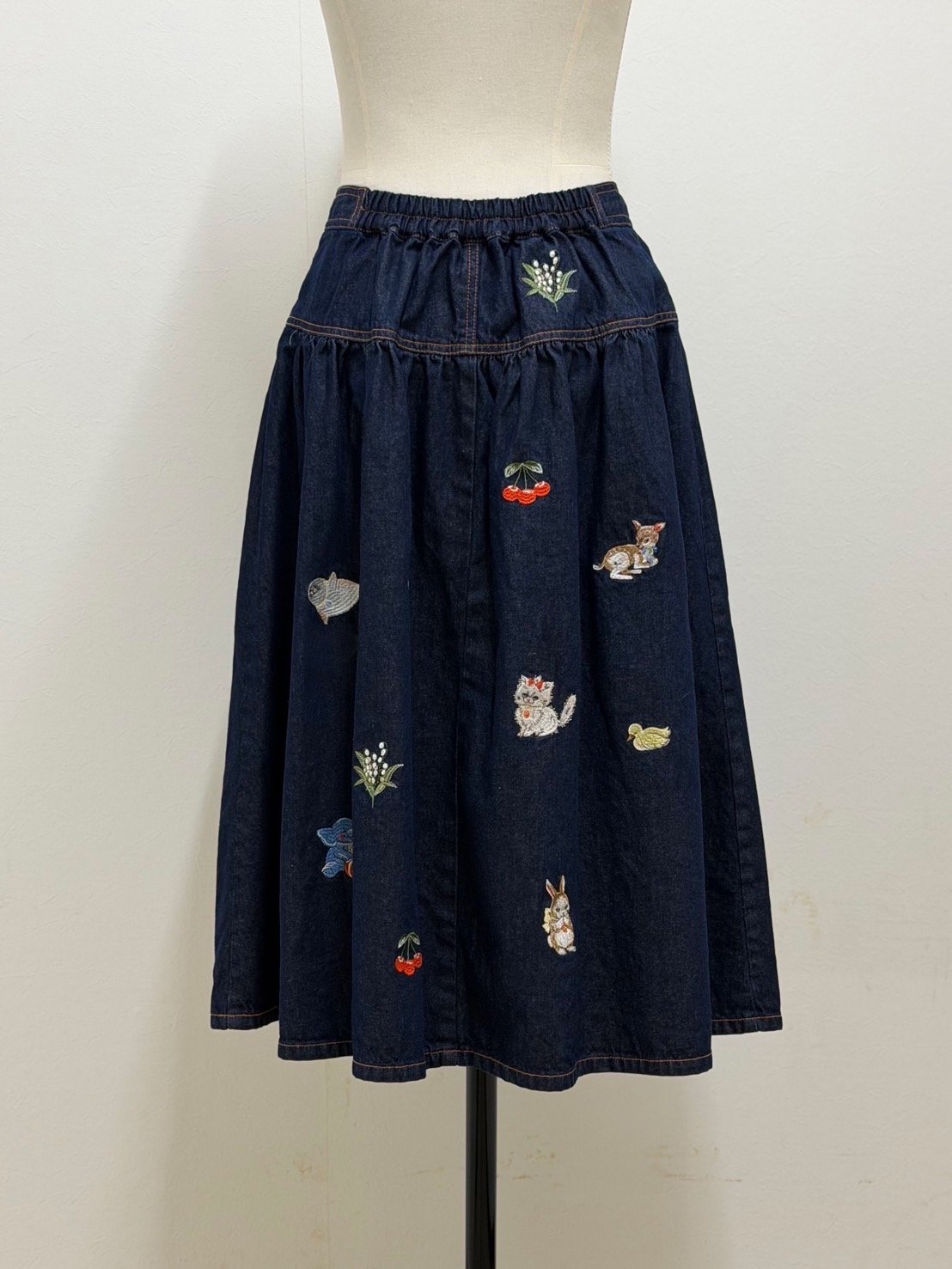 yukiemon】fortune刺繍デニムスカート（M・3L） | EGAMI OFFICI