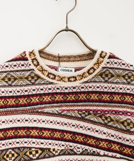【COOHEM〈women's〉】CRAZY FAIR ISLE KNIT PULLOVER_250828004507