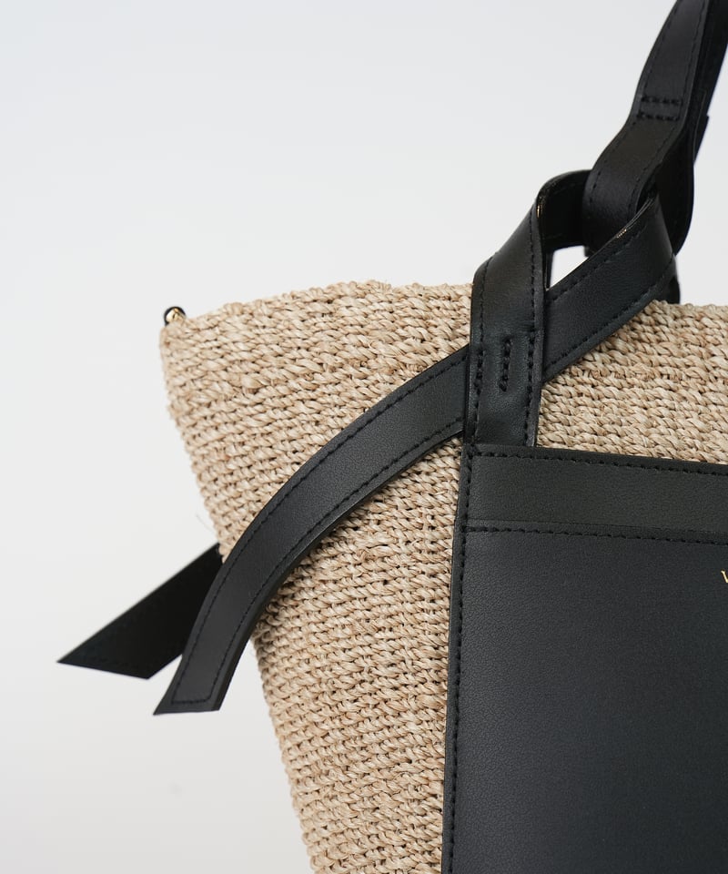 VIOLAd'ORO】MIRO アバカ製 2WAYレザーポケットトートMサイズ_250301