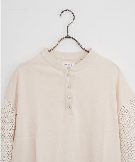 【AGAWD】Mesh Sleeve Pullover_240805000467