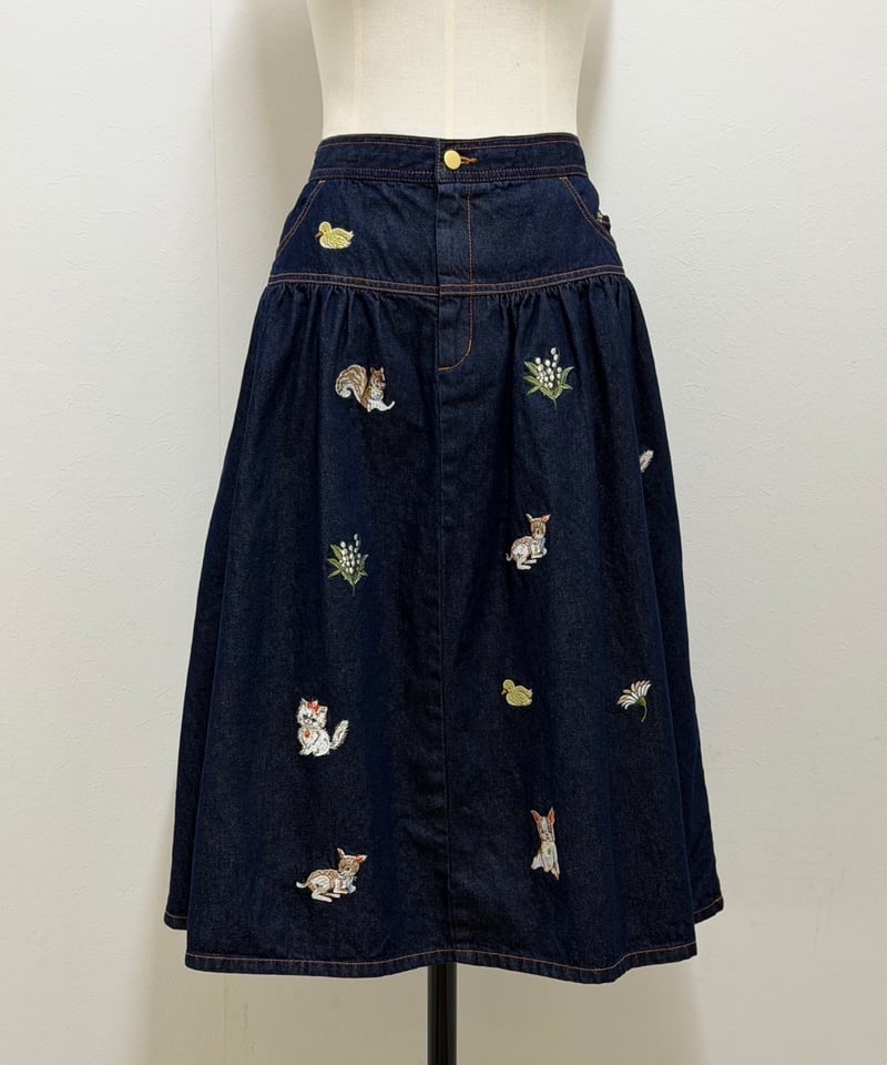 yukiemon】fortune刺繍デニムスカート（M・3L） | EGAMI OFFICI