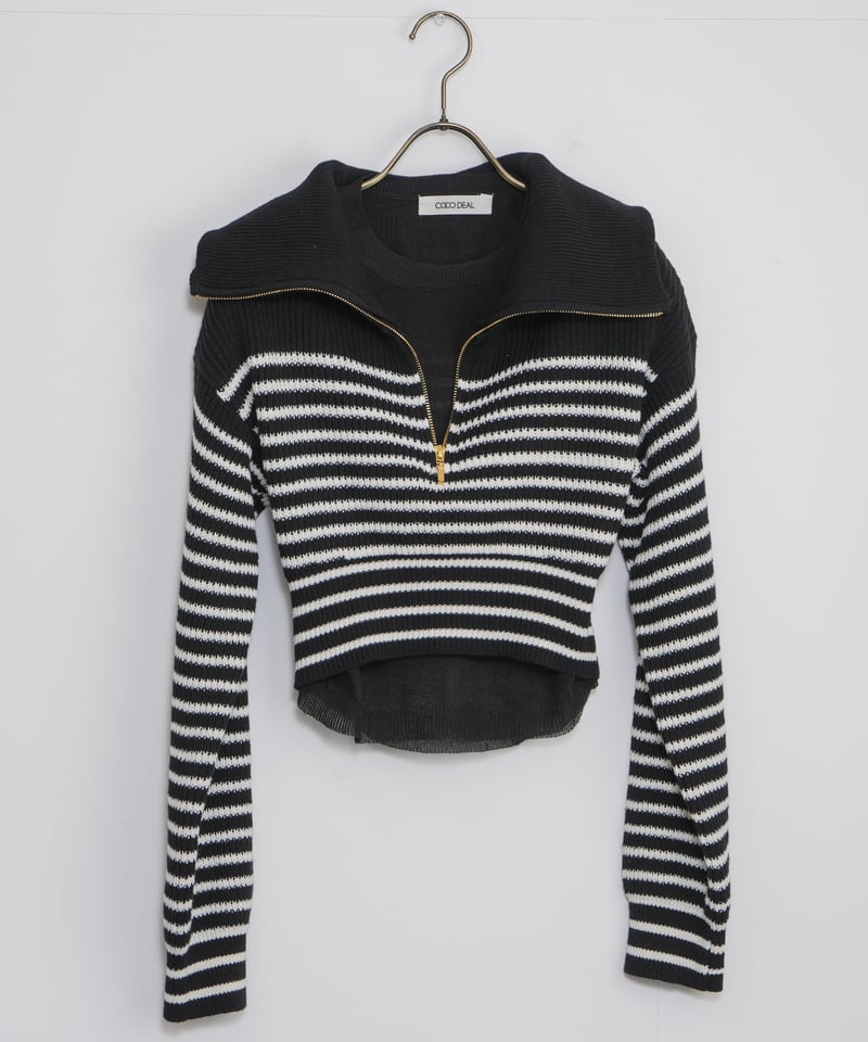 【SEAL限定商品】 COCO DEAL】ハーフジップシアーレイヤーニット_240131005743 トリートメント