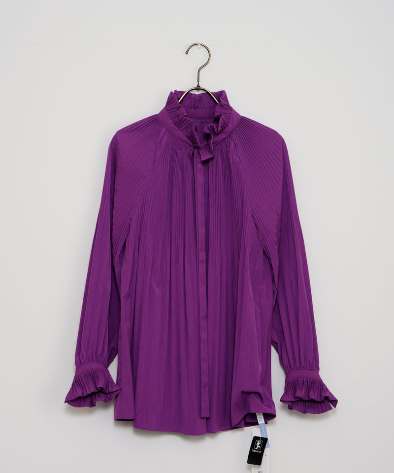 美品✨マリリンムーン　アコーディオンプリーツ 長袖ブラウス　黒　洗える　伸縮 MARILYN MOON】アコーディオンプリーツブラウス | EGAMI OFFICIAL