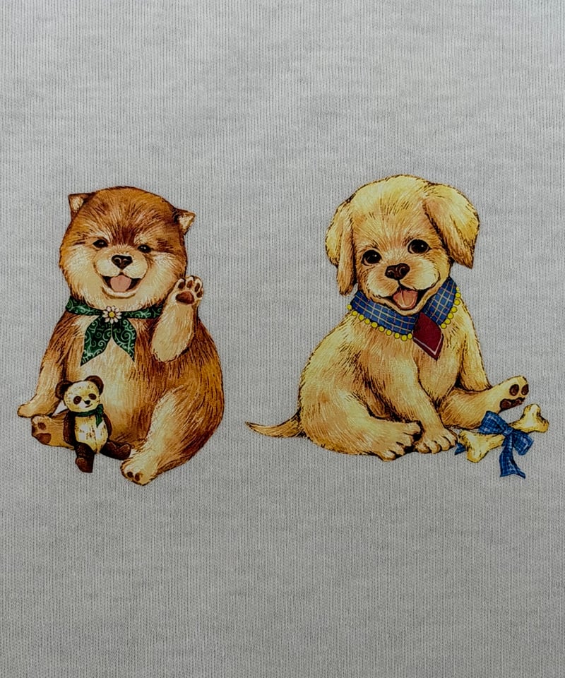 yukiemon】こいぬ図鑑スエットプルオーバー・ベージュ（M・3L