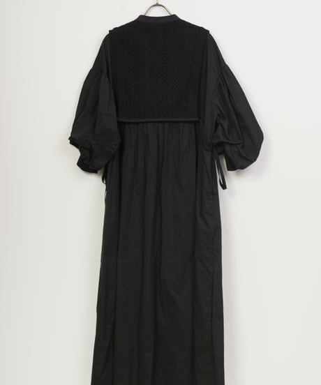 【Lallia Mû】バルーンスリーブレースレイヤードワンピース_250213002251