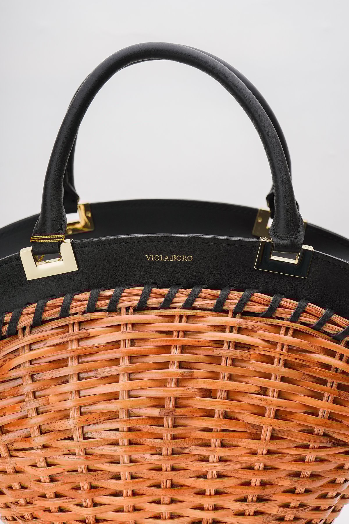 VIOLAd'ORO】スプリットラタン×レザートートバッグ