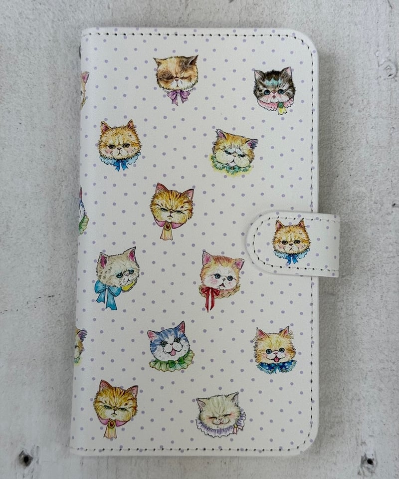 ユキエモン　 yukiemon スマホケース　手帳型　スマホ　猫 yukiemon】nekonekoスマホ手帳_240402001336 | EGAMI OF