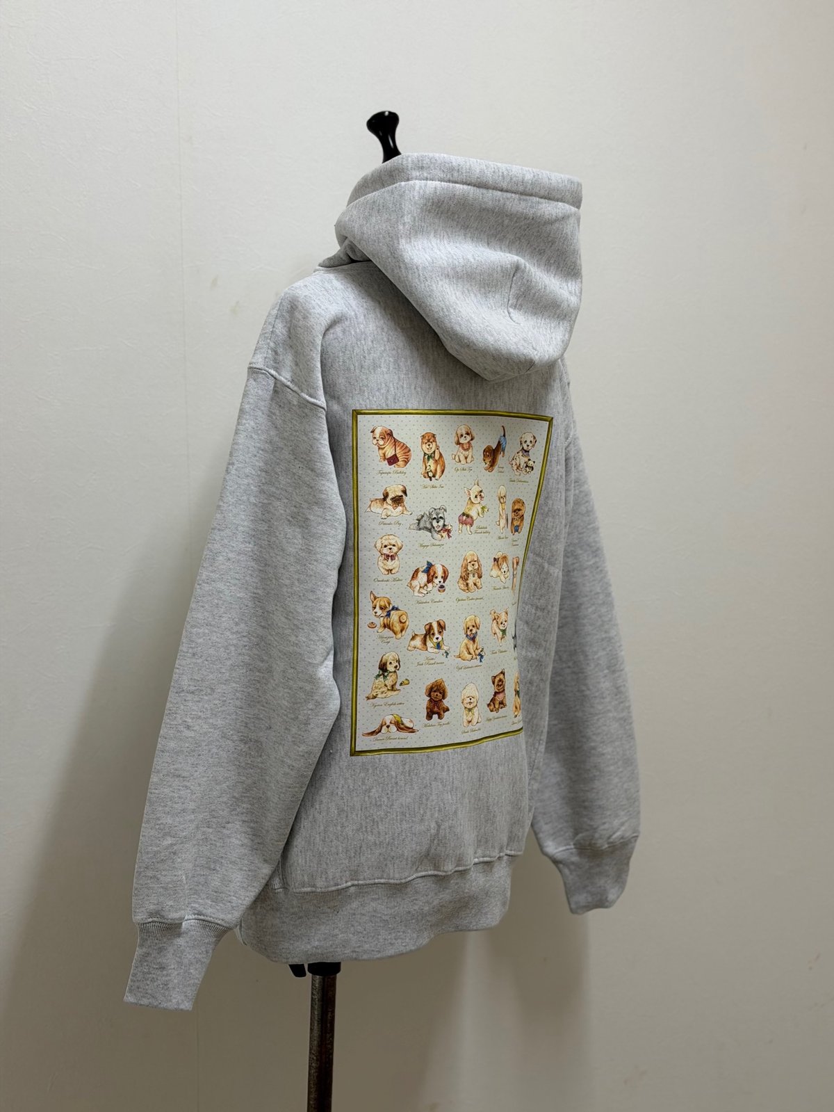 yukiemon】こいぬ図鑑スエットパーカー・杢グレー（M・3L） | EGAMI