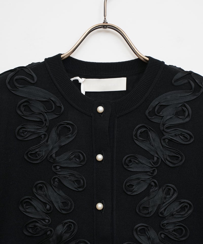 Diagram ディアグラム　カーディガン　刺繍　シースルー　黒 MARILYN MOON】コード刺繍カーディガン_250830004610 | EGAMI
