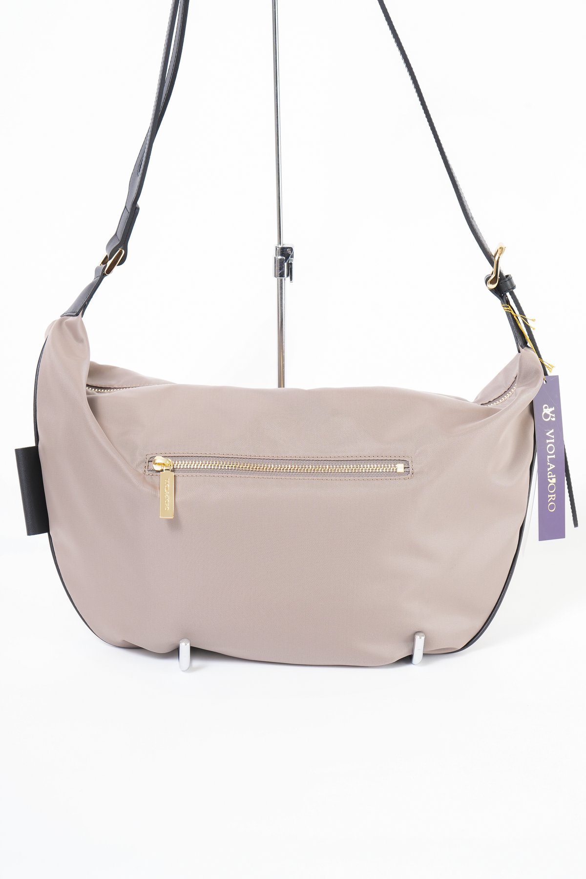 violadoro ボディバッグ VIOLAd'ORO】BIANCA レザーショルダーナイロンボディバッグ_