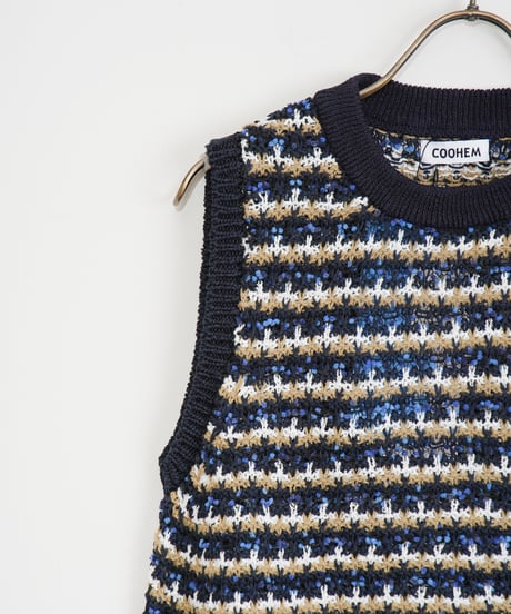 【COOHEM〈women's〉】SUKASHI BORDER KNIT V/T_250326005056