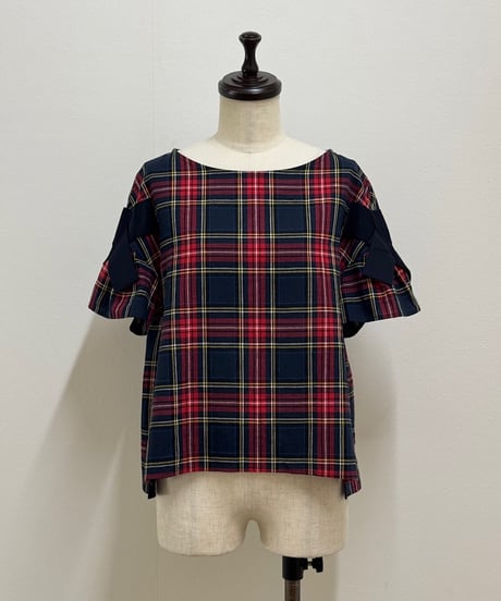 yukiemon.袖リボンチェックブラウス 【公式通販】