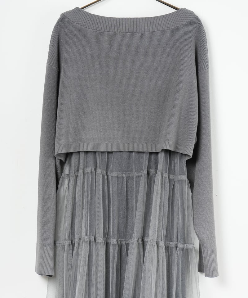 COCO DEAL】ニットセットチュールティアードワンピース_241227000259 |