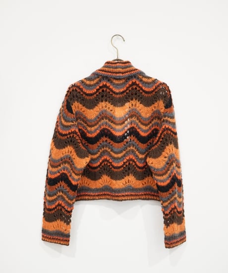 【COOHEM】MOHAIR WOOL MULTI BORDER KNIT CARDIGAN