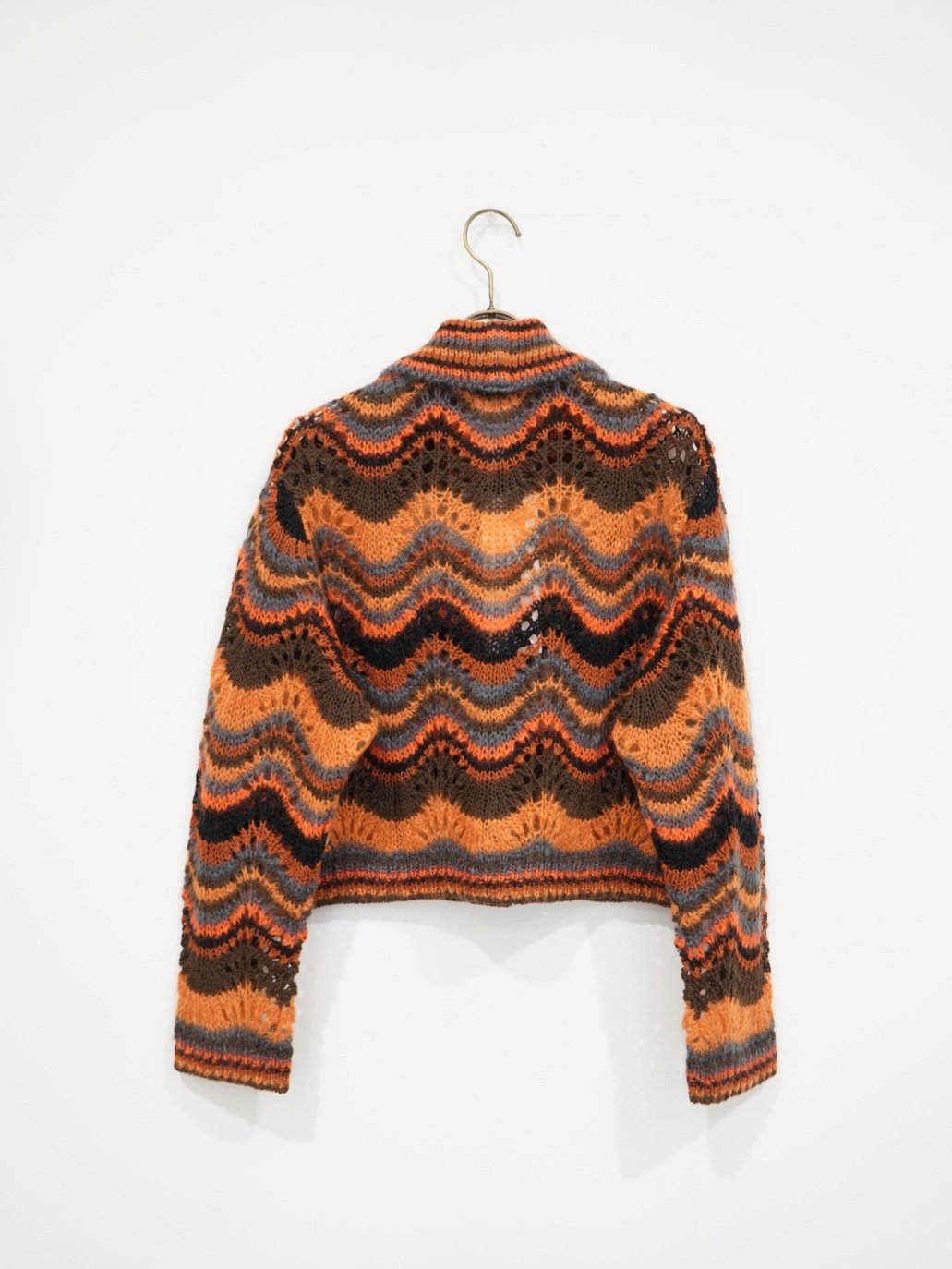 COOHEM】MOHAIR WOOL MULTI BORDER KNIT CARDIGAN