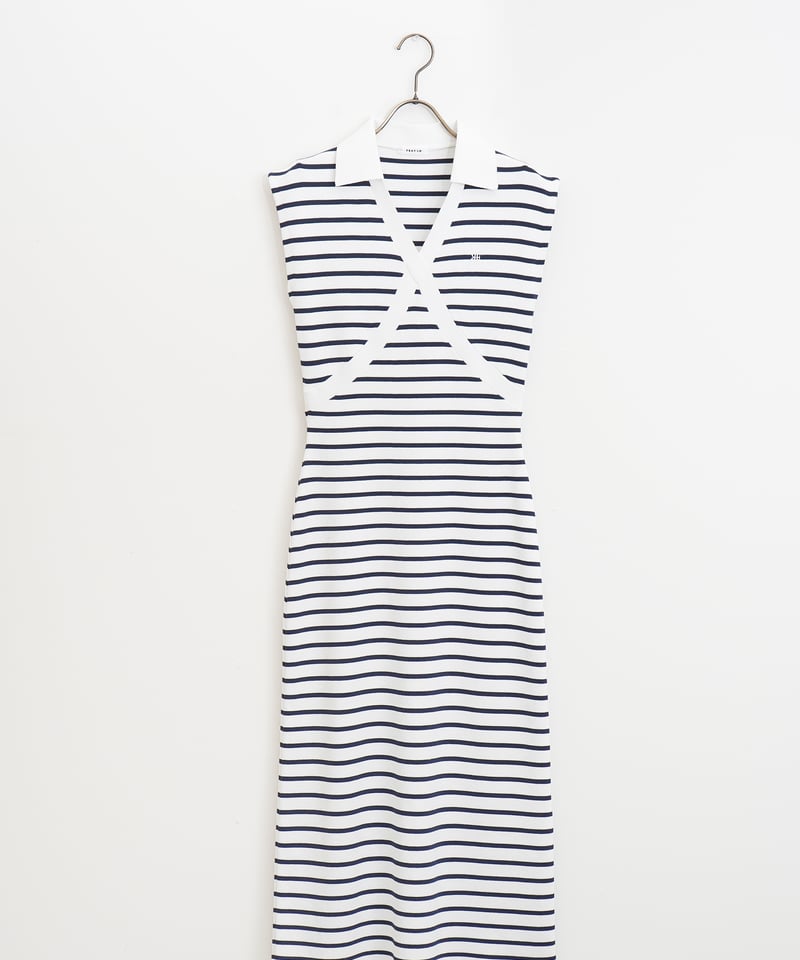 FRAY I.D】 バイカラースキッパーポロニットワンピース