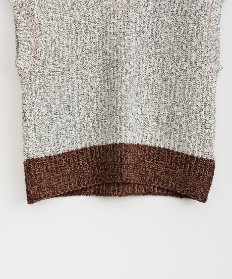 【YENN】BI COLOR KNIT VEST_250730003042