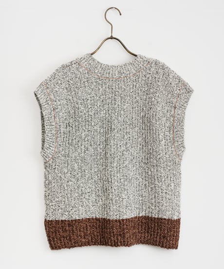 【YENN】BI COLOR KNIT VEST_250730003042