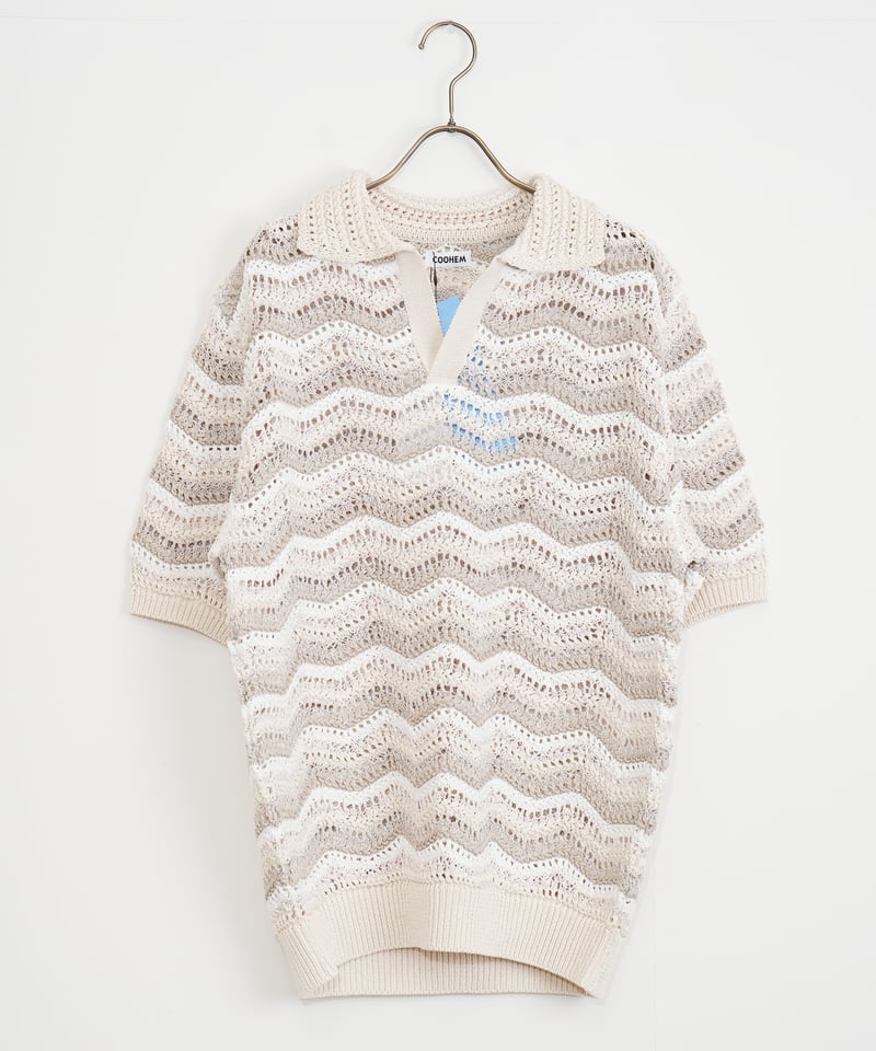 COOHEM〈men's〉】ZIGZAG SUKASHI KNIT P/O_25032600
