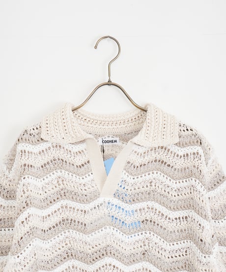 【COOHEM〈men's〉】ZIGZAG SUKASHI KNIT P/O_250326005062