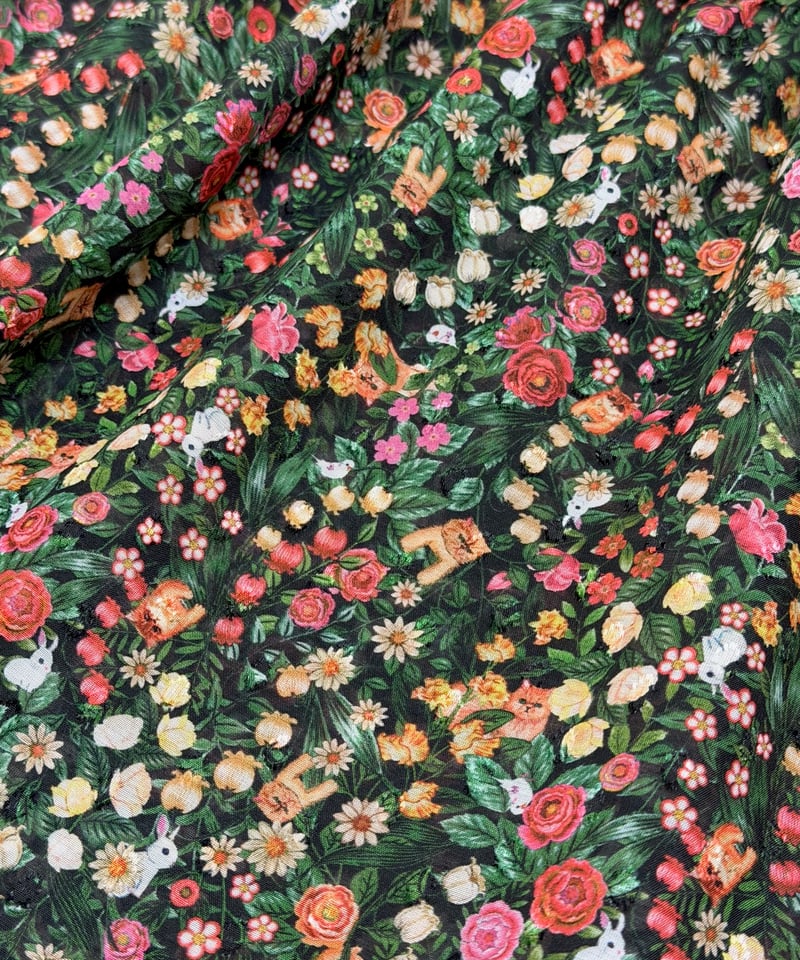 2/24締め切り※【yukiemon】秘密の猫庭ワンピース（M・3L） | EGAMI OF