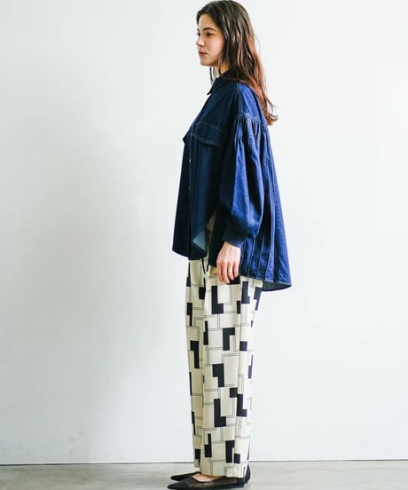 【Lallia Mù】ブロックプリントパンツ