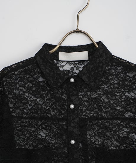 【MARILYN MOON】Organdy lace 2way shirt