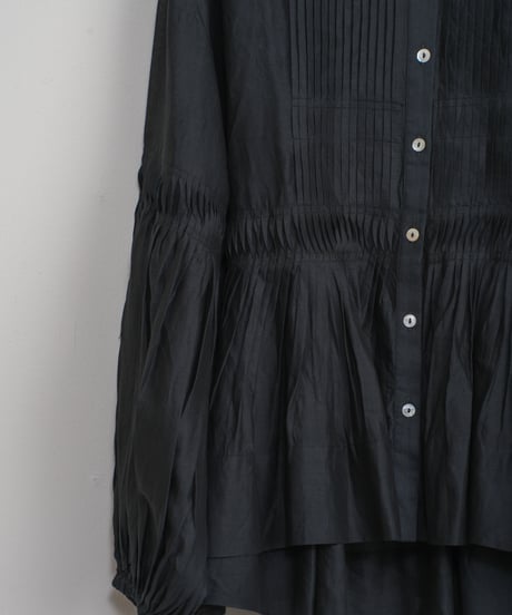 【MARILYN MOON】Tuck technique sheer cotton blouse_240509004564