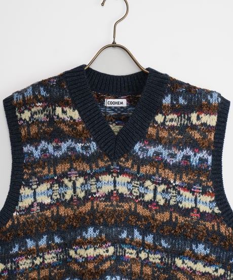 【COOHEM〈men's〉】FAIR ISLE KNIT V/T_241003004357