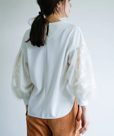 【Lallia Mù】ボタニカルレーススリーブプルオーバー_240725009693