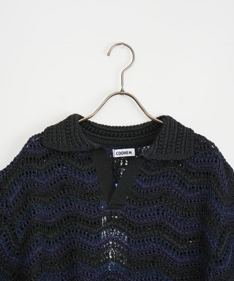 【COOHEM〈men's〉】ZIGZAG SUKASHI KNIT P/O_250326005062