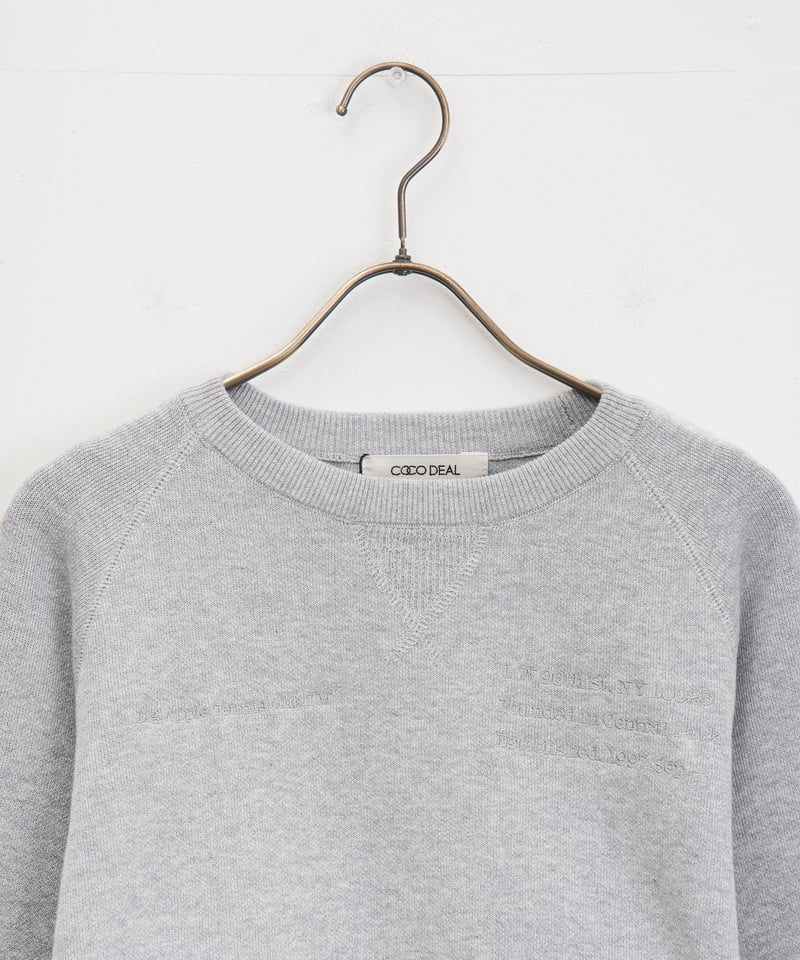 COCO DEAL】CLUBロゴ刺繍スウェットライクニット_250124001208 COCO DEAL】CLUBロゴ刺繍スウェットライクニット_250124001208