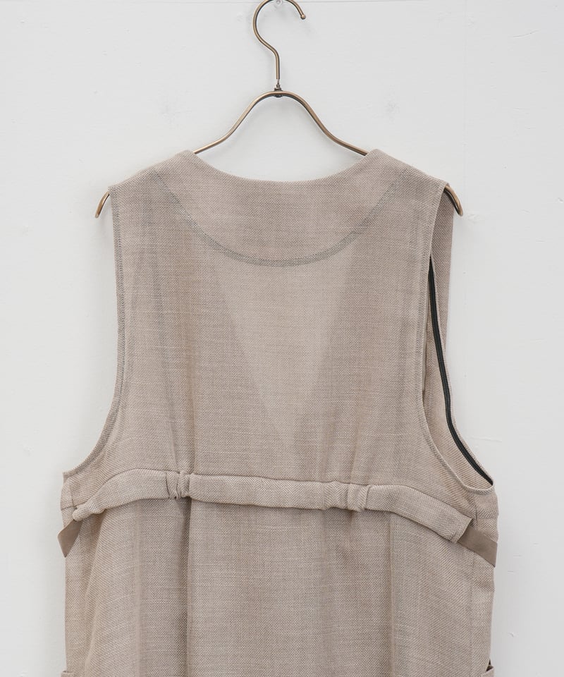 ラリアムー Lallia Mu リネンライクロングベスト ジレ ワンピース 38 ラリアムー Lallia Mu リネンライクロングベスト ジレ ワンピース 38