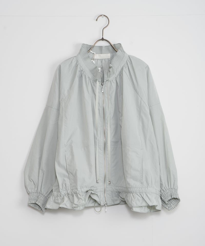 MARILYN MOON フリル付きライトグレージャケット MARILYN MOON】Pleated nylon sheer blouson_24011