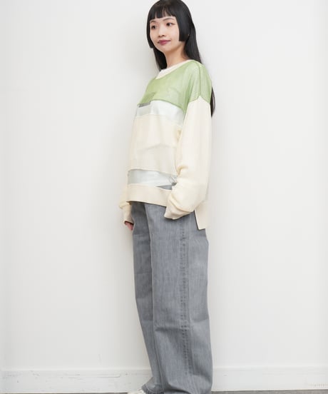 【Lallia Mû】バイカラーシアーニットプルオーバー_250213002253