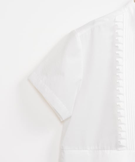 【MARILYN MOON】Tuck frill flare half sleeve shirt_2403250006156