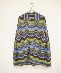 【COOHEM〈men's〉】MOHAIR WOOL MULTI BORDER KNIT CARDIGAN