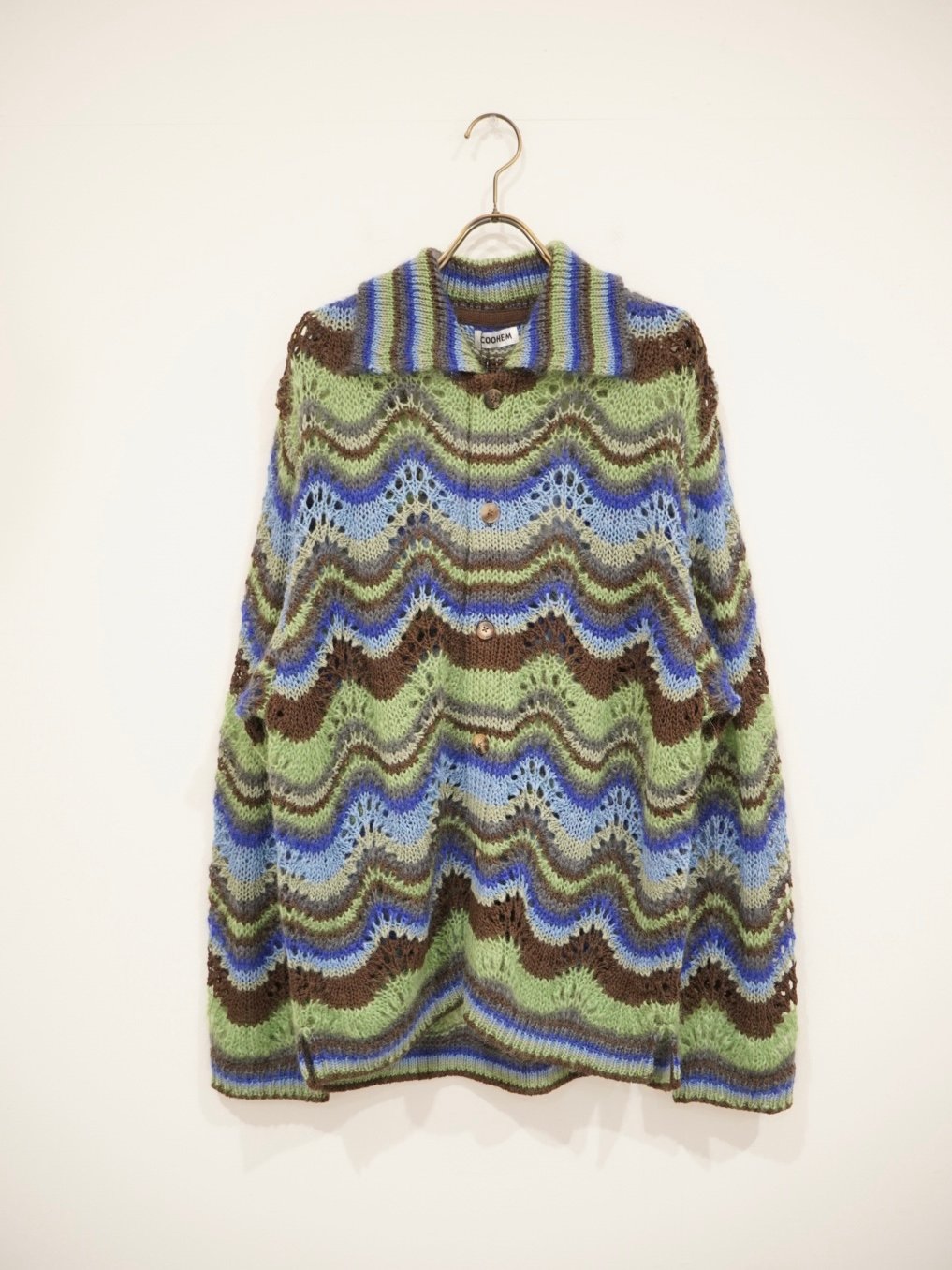 COOHEM〈men's〉】MOHAIR WOOL MULTI BORDER KNIT CA