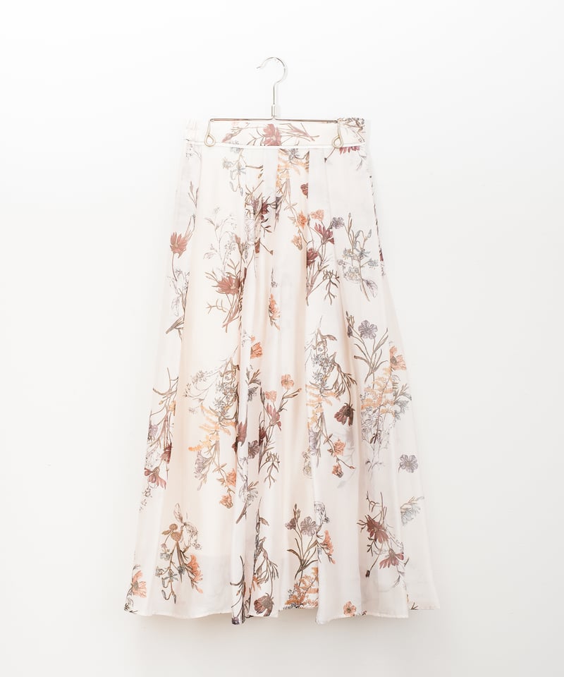 I.D/フレイ ファッション ボタニカルプリントシアータックスカート