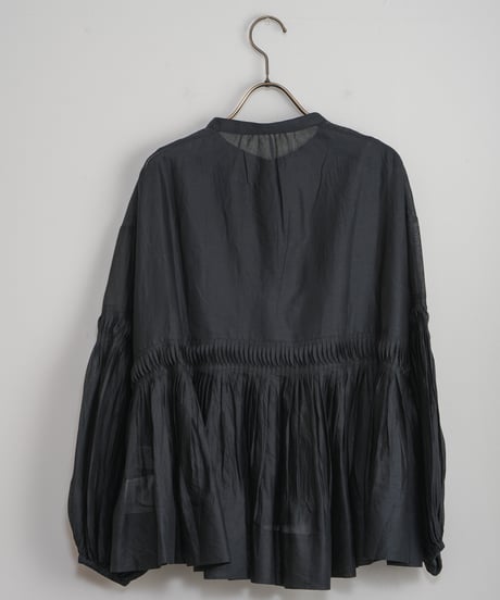 【MARILYN MOON】Tuck technique sheer cotton blouse_240509004564