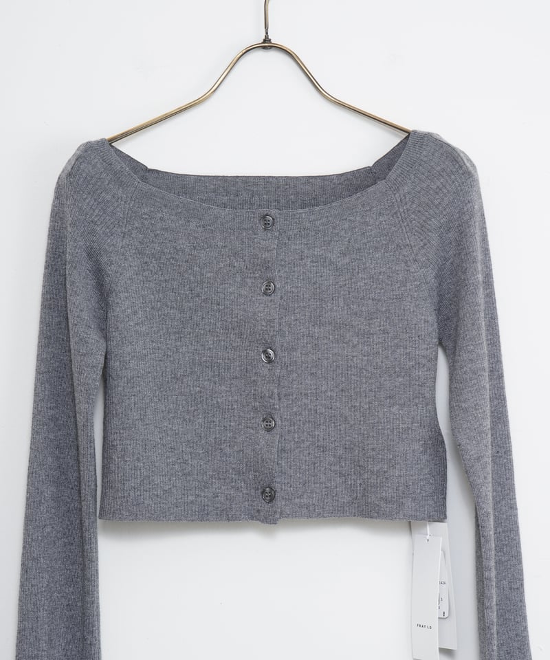 セミオフショルウルトラクロップドカーディガン グレー FRAY I.D】セミオフショルウルトラクロップドカーディガン | EGAMI