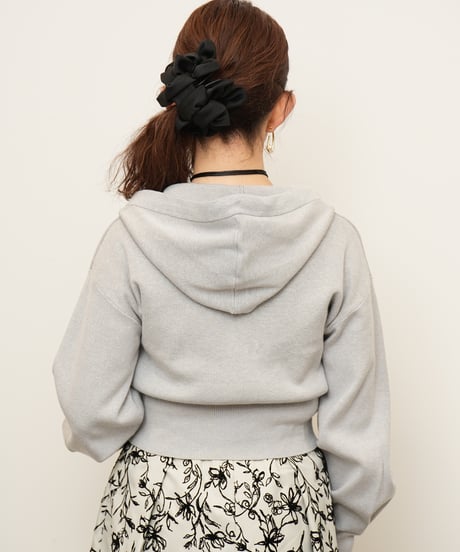 【COCO DEAL】コンパクト逆開ジップニットフーディー_250307004007