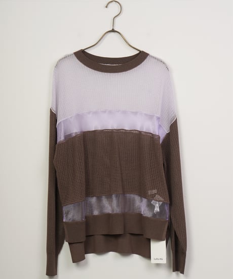 【Lallia Mû】バイカラーシアーニットプルオーバー_250213002253