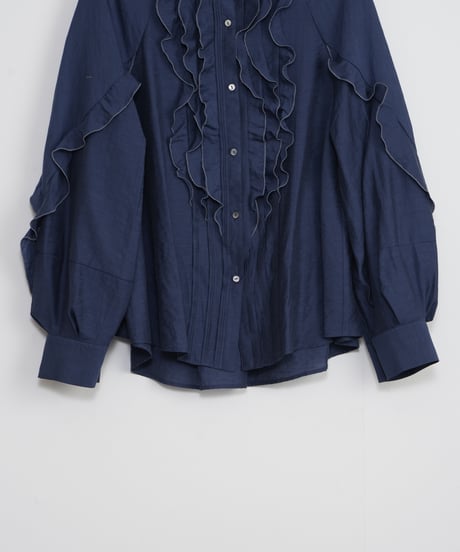【MARILYN MOON】Ruffle&frill micro tuck blouse_240115005086