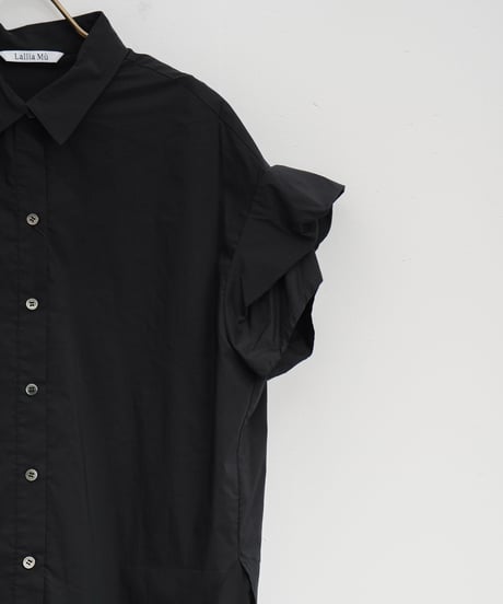 【Lallia Mû】バックプリーツシャツ＿250503008012
