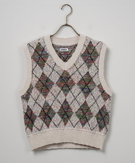 【COOHEM〈women's〉】SUMMER ARGYLE KNIT V/T_250228003386