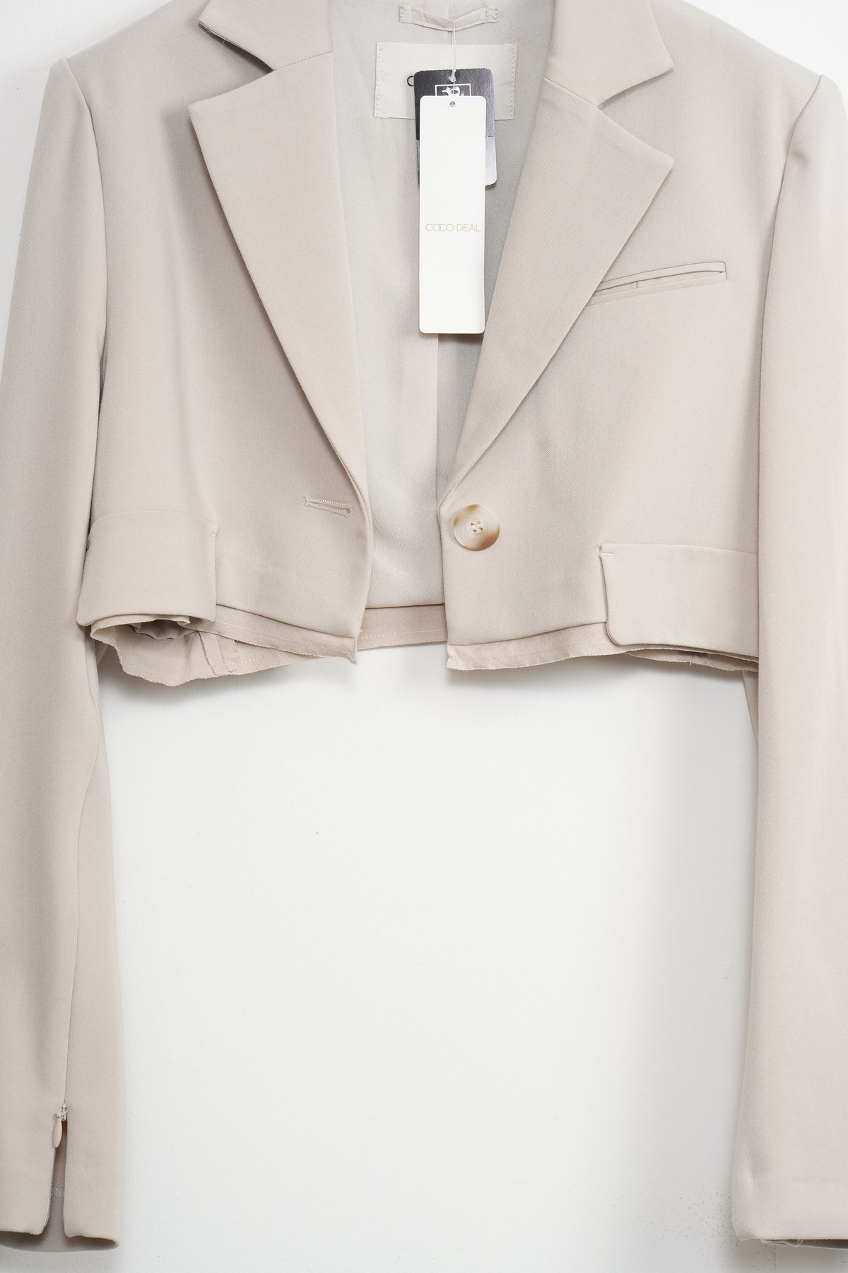 COCO DEAL】スリットスリーブクロップドテーラードジャケット_